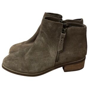 Blondo Liam Ankle Boots Taupe Suede Women's‎ 6.5 Waterproof Side Zippers